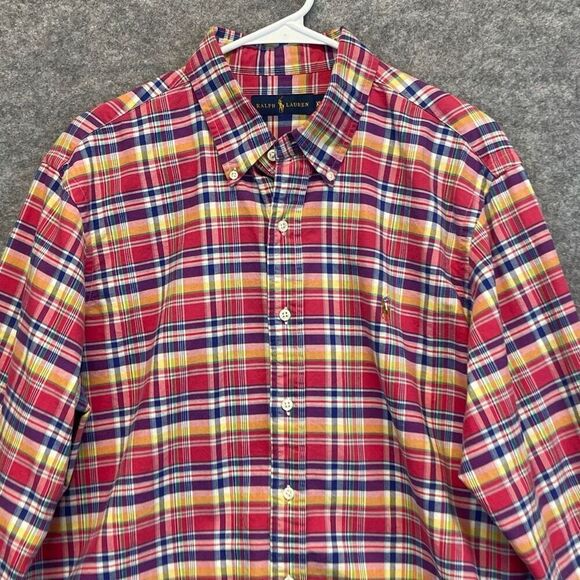 RALPH LAUREN Shirt Men's XL Multicolor Plaid Long Sleeve Collared Button Down - Picture 1 of 11